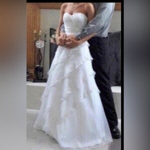 Flirt Maggie Sottero White Beaded Prom Dress or wedding dress